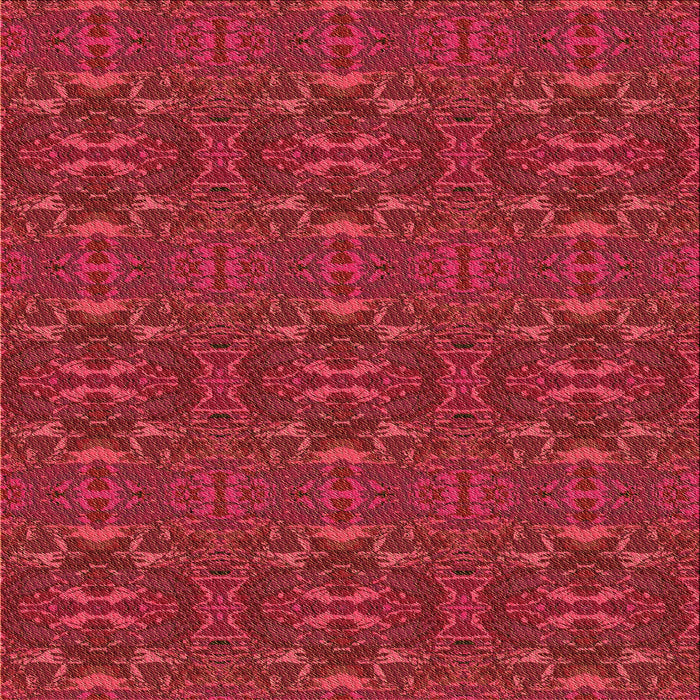 Round Patterned Red Rug, pat1148org