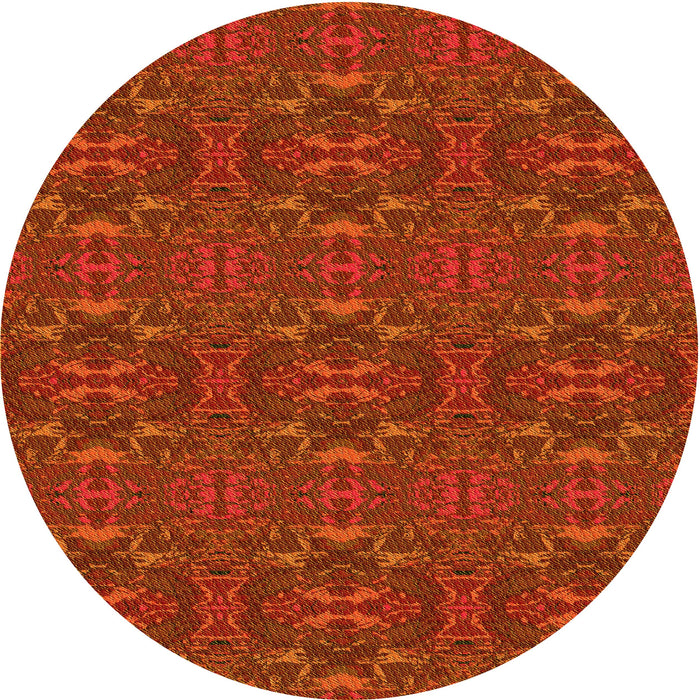 Square Machine Washable Transitional Orange Red Orange Rug in a Living Room, wshpat1148yw