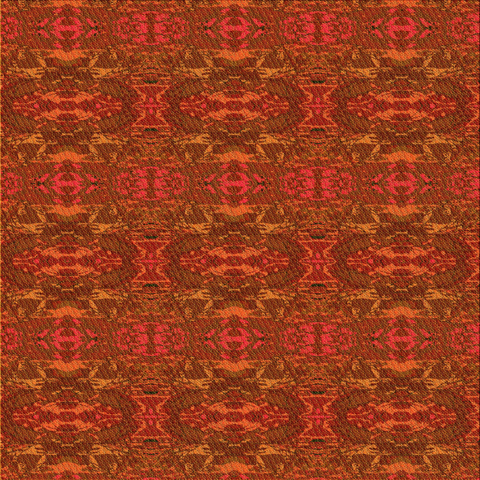 Round Patterned Orange Red Orange Rug, pat1148yw