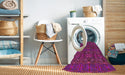 Machine Washable Transitional Medium Violet Red Pink Rug in a Washing Machine, wshpat1148