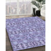 Machine Washable Transitional Slate Blue Rug in a Family Room, wshpat1149blu