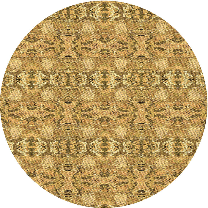 Square Machine Washable Transitional Saffron Yellow Rug in a Living Room, wshpat1149brn