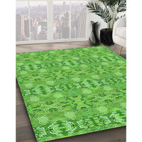 Patterned Emerald Green Rug, pat1149grn