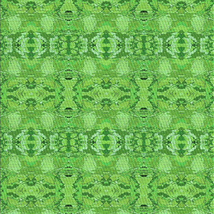 Machine Washable Transitional Emerald Green Rug, wshpat1149grn