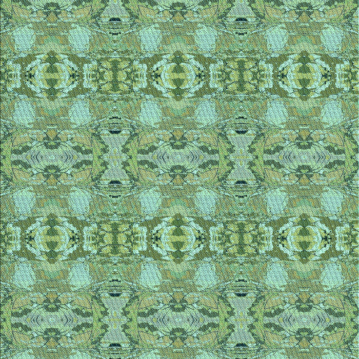 Machine Washable Transitional Green Rug, wshpat1149lblu