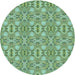 Square Patterned Green Rug, pat1149lblu