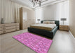 Patterned Violet Purple Rug in a Bedroom, pat1149pur