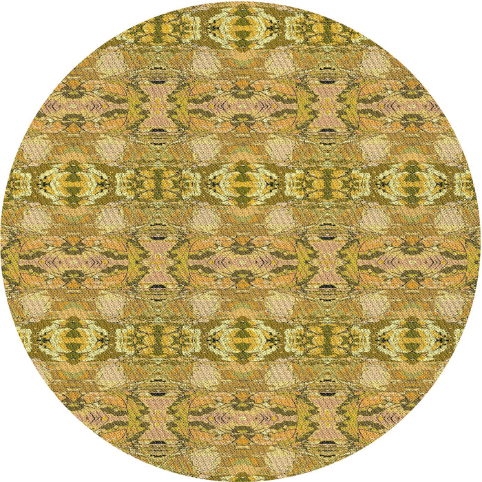 Square Machine Washable Transitional Yellow Rug, wshpat1149