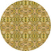 Square Machine Washable Transitional Yellow Rug, wshpat1149