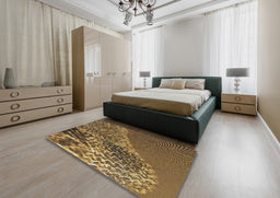 Patterned Brown Novelty Rug in a Bedroom, pat114