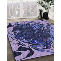 Patterned Blue Rug, pat115blu