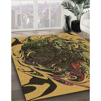 Patterned Orange Gold Rug, pat115brn