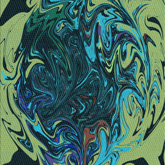 Machine Washable Transitional Deep-Sea Blue Rug, wshpat115lblu