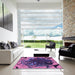 Square Patterned Purple Rug in a Living Room, pat115pur