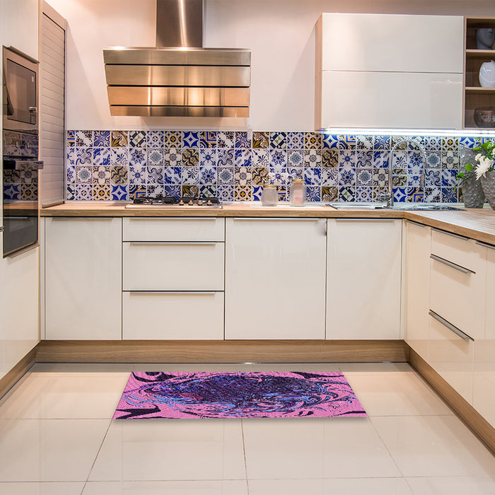 Patterned Purple Rug in a Kitchen, pat115pur