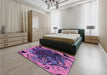 Patterned Purple Rug in a Bedroom, pat115pur