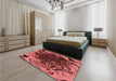 Patterned Saffron Red Rug in a Bedroom, pat115rd