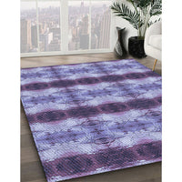 Patterned Purple Mimosa Purple Rug, pat1150blu