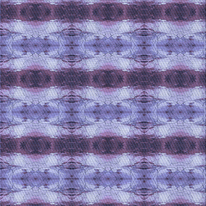 Round Patterned Purple Mimosa Purple Rug, pat1150blu