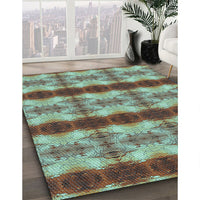 Patterned Sepia Brown Rug, pat1150lblu