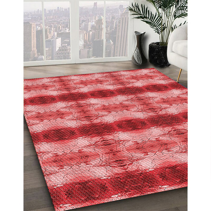 Machine Washable Transitional Red Rug in a Family Room, wshpat1150rd