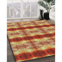 Patterned Orange Novelty Rug, pat1150