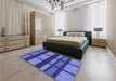 Patterned Sky Blue Rug in a Bedroom, pat1151blu