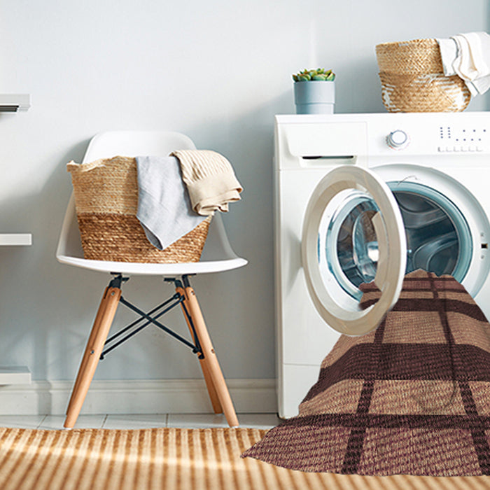 Machine Washable Transitional Sunrise Orange Rug in a Washing Machine, wshpat1151brn