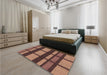 Patterned Sunrise Orange Rug in a Bedroom, pat1151brn