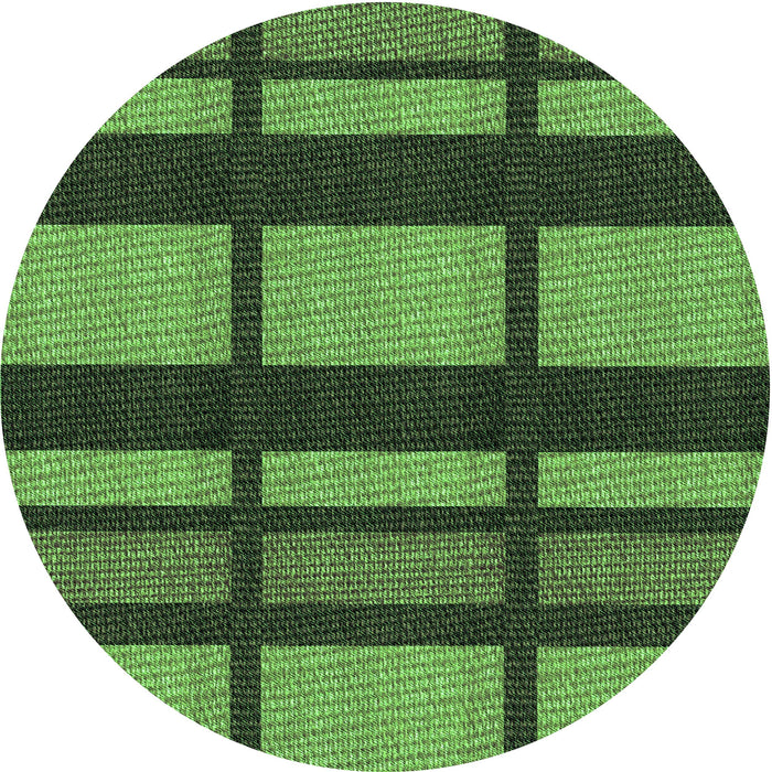 Square Patterned Dark Forest Green Rug, pat1151grn