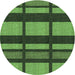 Square Patterned Dark Forest Green Rug, pat1151grn