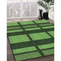 Patterned Dark Forest Green Rug, pat1151grn