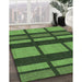 Patterned Dark Forest Green Rug in Family Room, pat1151grn