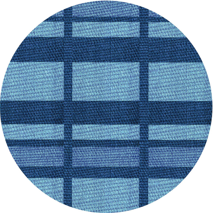 Square Patterned Blueberry Blue Rug, pat1151lblu