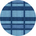 Square Patterned Blueberry Blue Rug, pat1151lblu