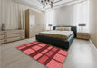 Patterned Red Rug in a Bedroom, pat1151rd