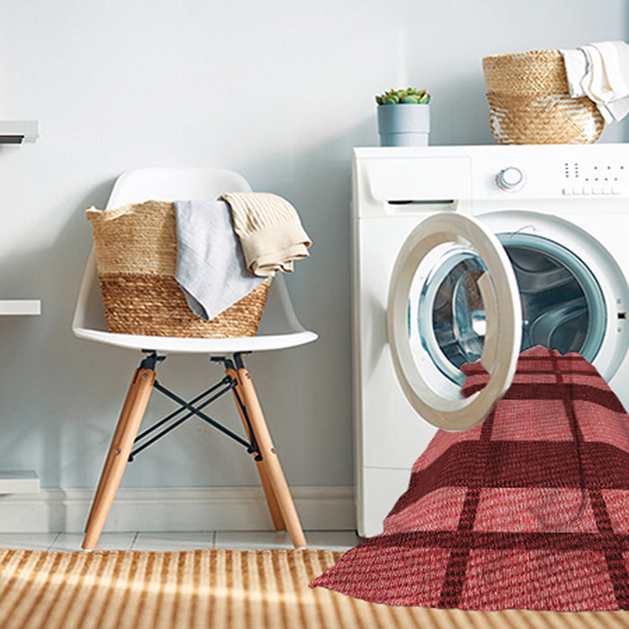Machine Washable Transitional Red Rug in a Washing Machine, wshpat1151rd