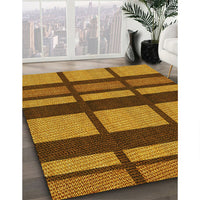 Patterned Saffron Red Rug, pat1151yw