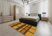 Patterned Saffron Red Rug in a Bedroom, pat1151yw