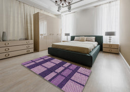 Patterned Purple Novelty Rug in a Bedroom, pat1151