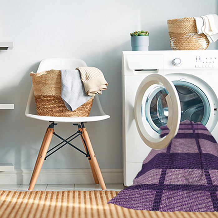 Machine Washable Transitional Purple Rug in a Washing Machine, wshpat1151