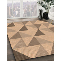 Patterned Petra Gold Brown Rug, pat1152brn