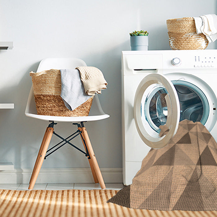 Machine Washable Transitional Petra Gold Brown Rug in a Washing Machine, wshpat1152brn