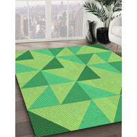 Patterned Emerald Green Rug, pat1152grn