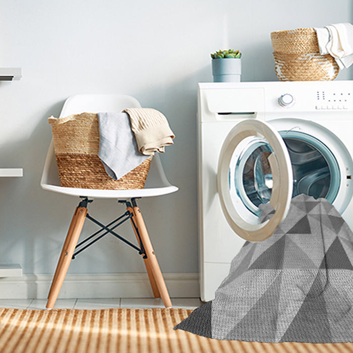 Machine Washable Transitional Gray Rug in a Washing Machine, wshpat1152gry