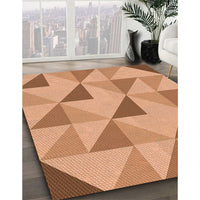 Patterned Yellow Orange Rug, pat1152org