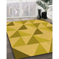 Patterned Dark Golden Brown Rug, pat1152yw