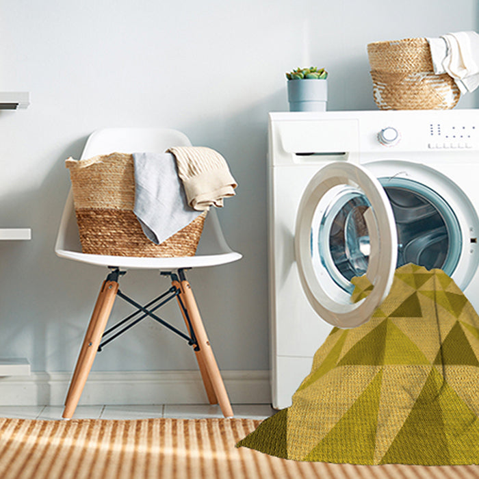 Machine Washable Transitional Dark Golden Brown Rug in a Washing Machine, wshpat1152yw