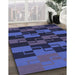 Machine Washable Transitional Midnight Blue Rug in a Family Room, wshpat1153blu