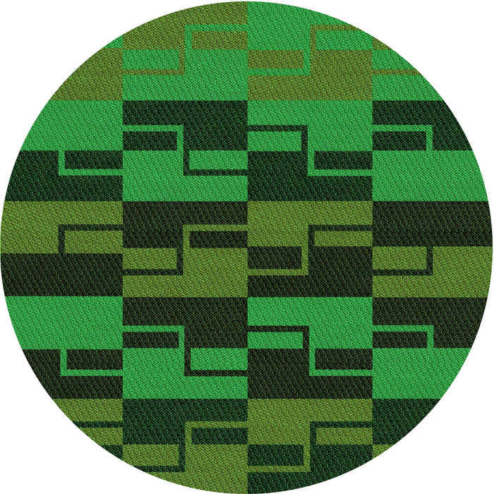 Square Machine Washable Transitional Dark Forest Green Rug in a Living Room, wshpat1153grn